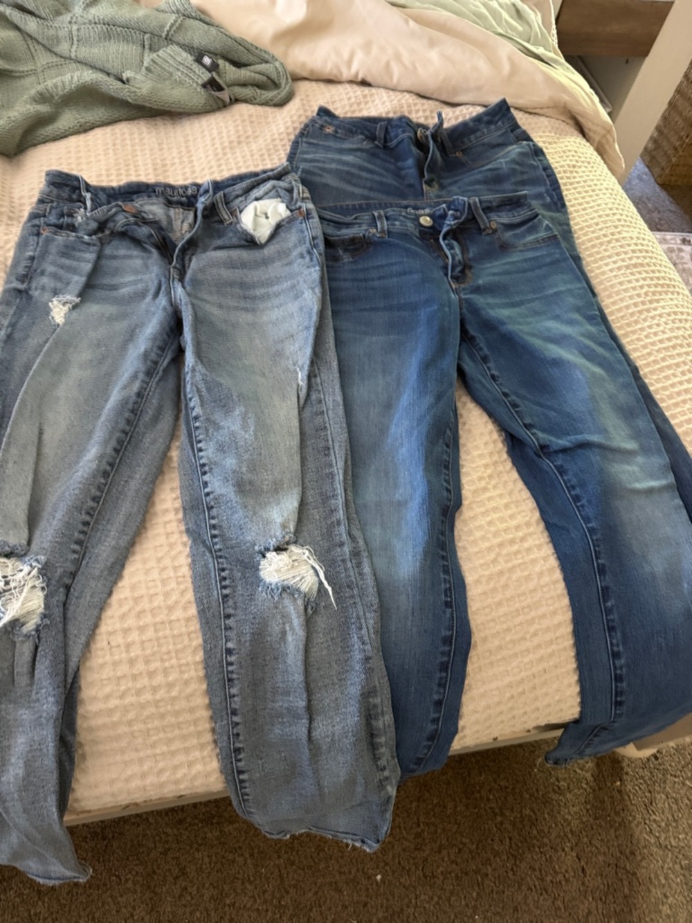 Maurices Women's Distressed Skinny Jeans - Light & Medium Blue